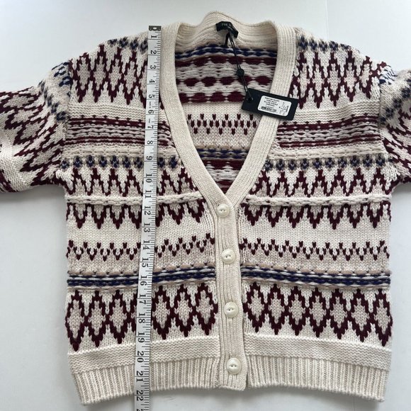 rag & bone Cream and Brown Patterned Cardigan - Picture 4 of 7